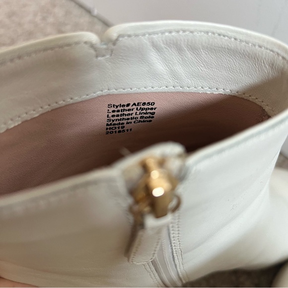$298 J. Crew Ivory White Kitten-Heeled Ankle Boots Leather Heels size 6.5 - Picture 6 of 8